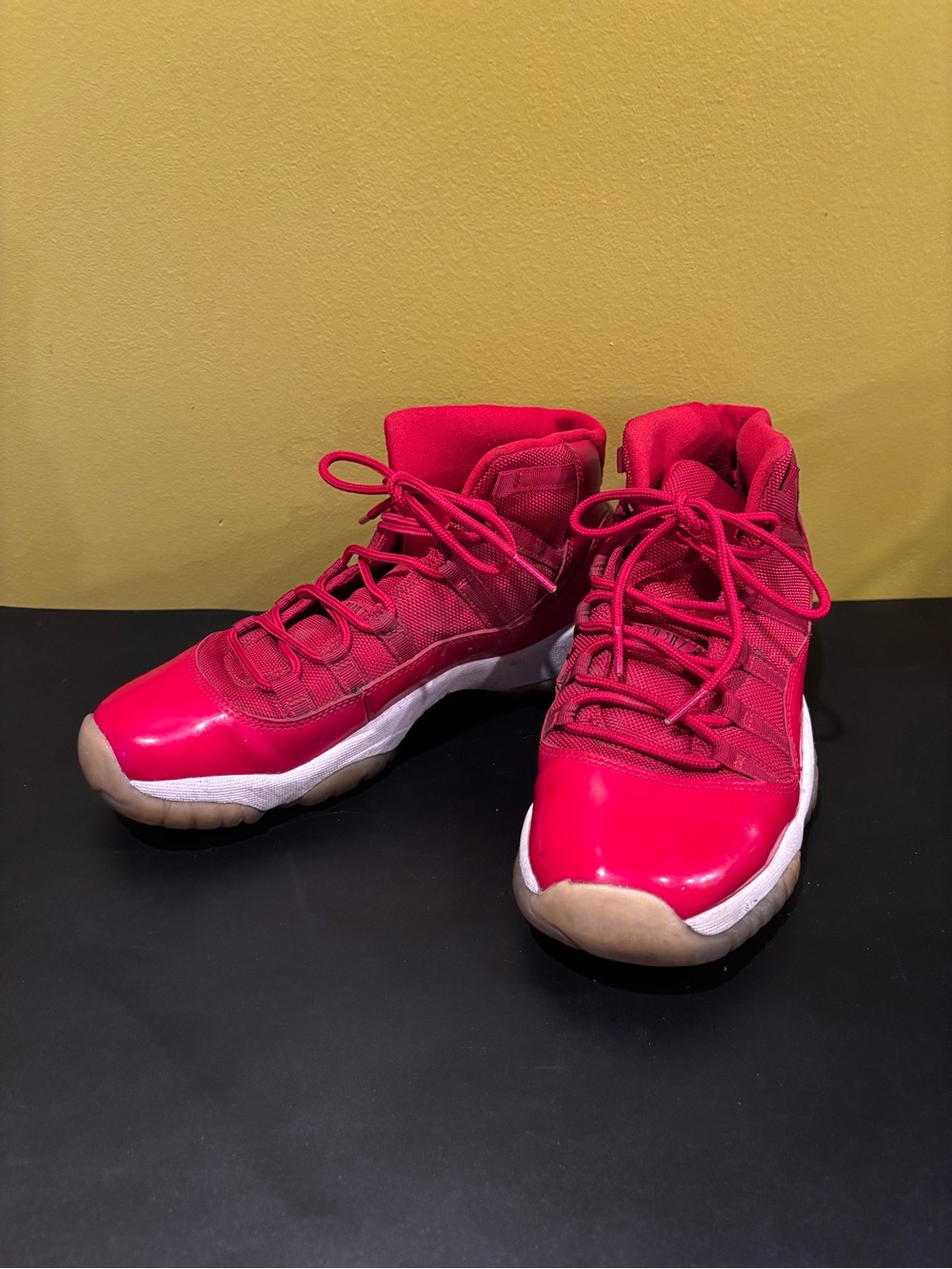 Kids High-Top Athletic Shoes in Bright Red
